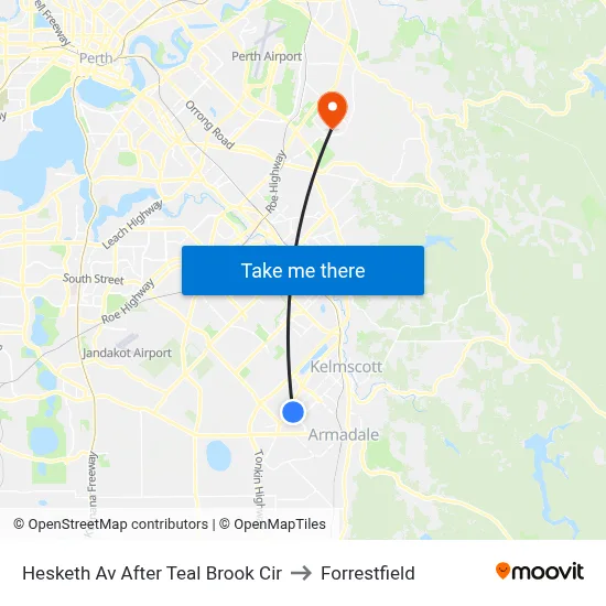 Hesketh Av After Teal Brook Cir to Forrestfield map