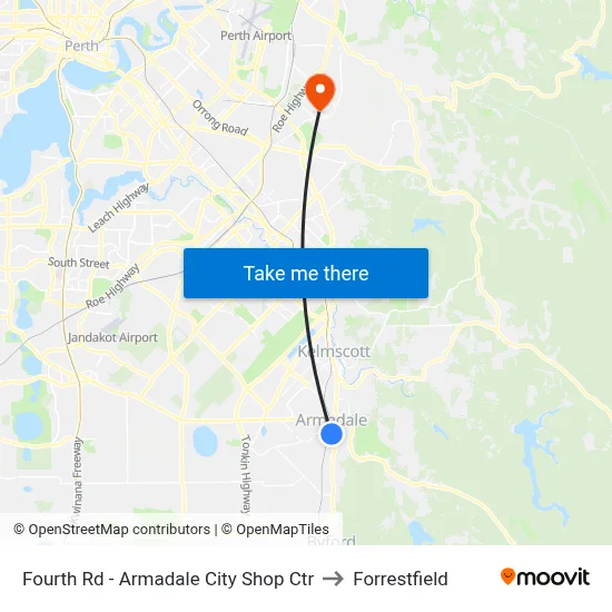 Fourth Rd - Armadale City Shop Ctr to Forrestfield map