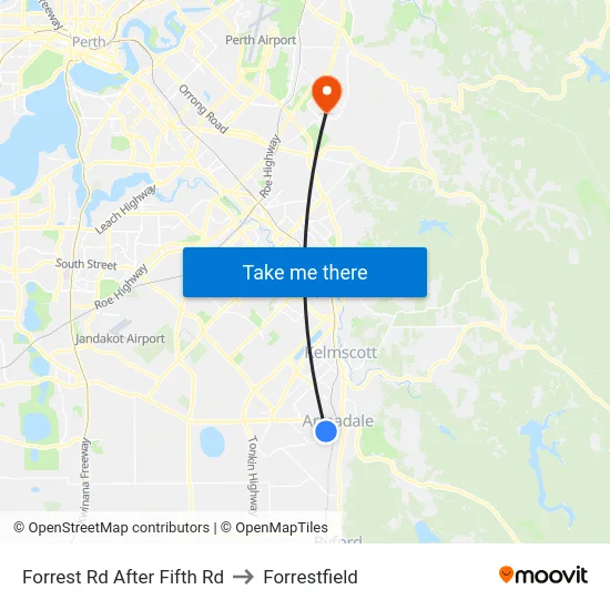 Forrest Rd After Fifth Rd to Forrestfield map