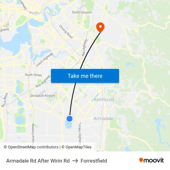 Armadale Rd After Wirin Rd to Forrestfield map