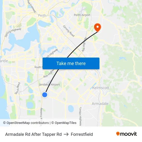Armadale Rd After Tapper Rd to Forrestfield map