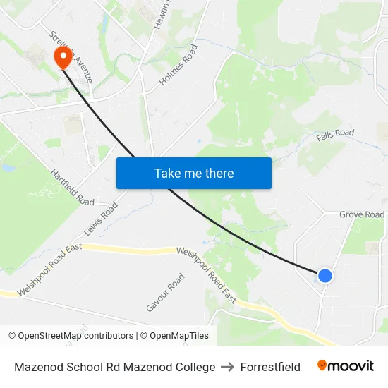 Mazenod School Rd Mazenod College to Forrestfield map