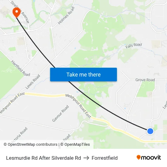 Lesmurdie Rd After Silverdale Rd to Forrestfield map