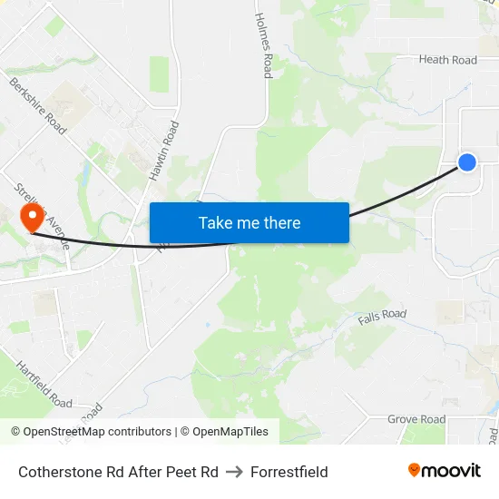 Cotherstone Rd After Peet Rd to Forrestfield map