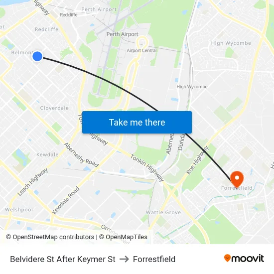 Belvidere St After Keymer St to Forrestfield map