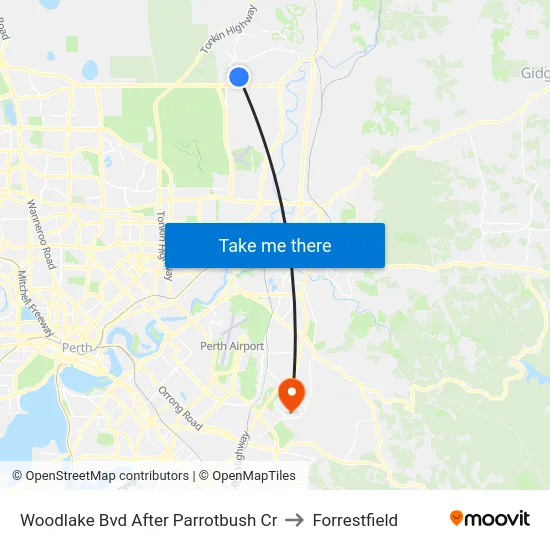 Woodlake Bvd After Parrotbush Cr to Forrestfield map