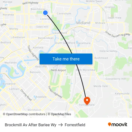Brockmill Av After Barlee Wy to Forrestfield map