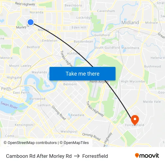 Camboon Rd After Morley Rd to Forrestfield map