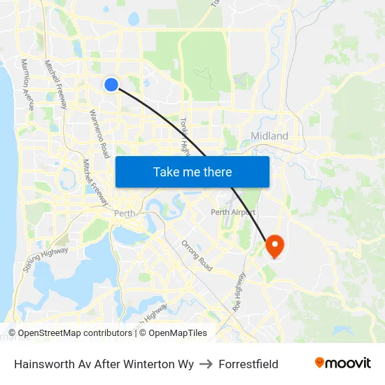 Hainsworth Av After Winterton Wy to Forrestfield map