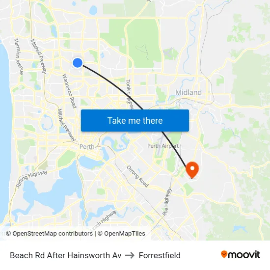 Beach Rd After Hainsworth Av to Forrestfield map
