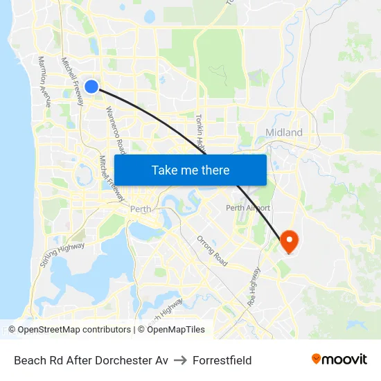 Beach Rd After Dorchester Av to Forrestfield map