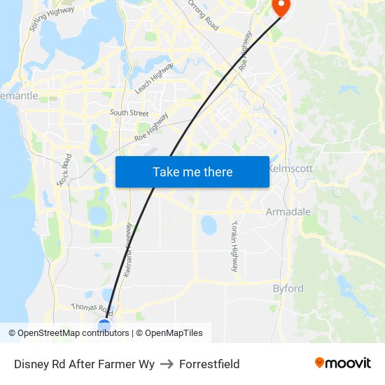 Disney Rd After Farmer Wy to Forrestfield map