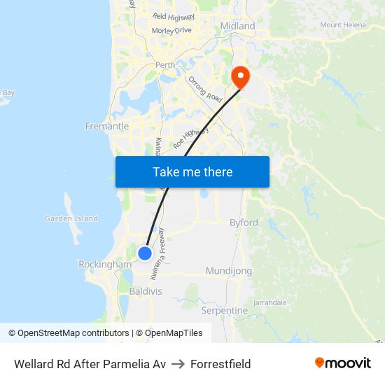 Wellard Rd After Parmelia Av to Forrestfield map