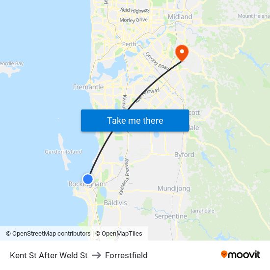 Kent St After Weld St to Forrestfield map