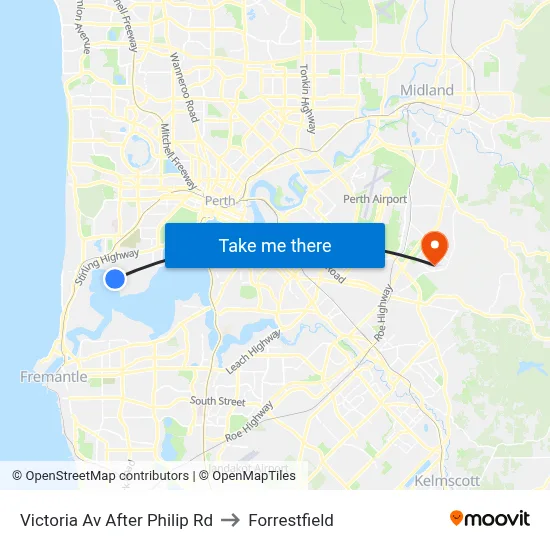 Victoria Av After Philip Rd to Forrestfield map