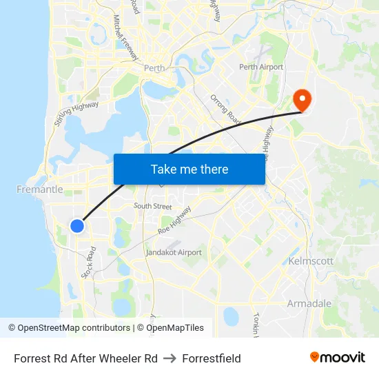 Forrest Rd After Wheeler Rd to Forrestfield map