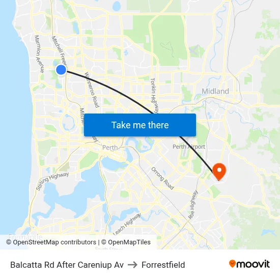 Balcatta Rd After Careniup Av to Forrestfield map
