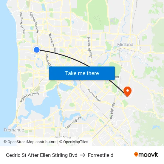 Cedric St After Ellen Stirling Bvd to Forrestfield map
