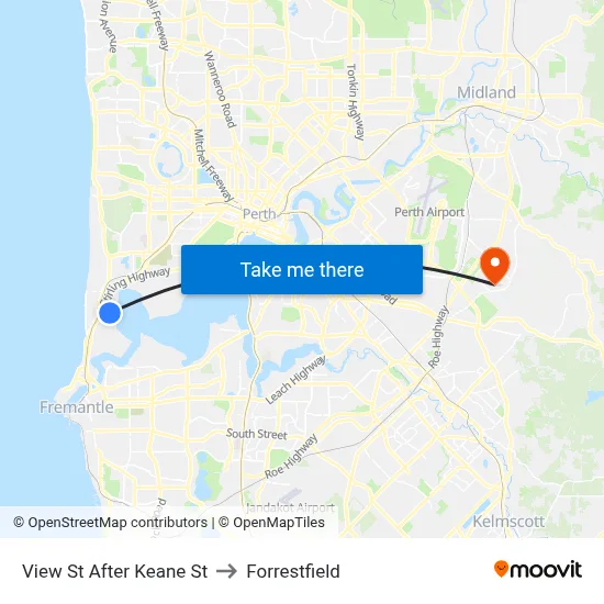 View St After Keane St to Forrestfield map