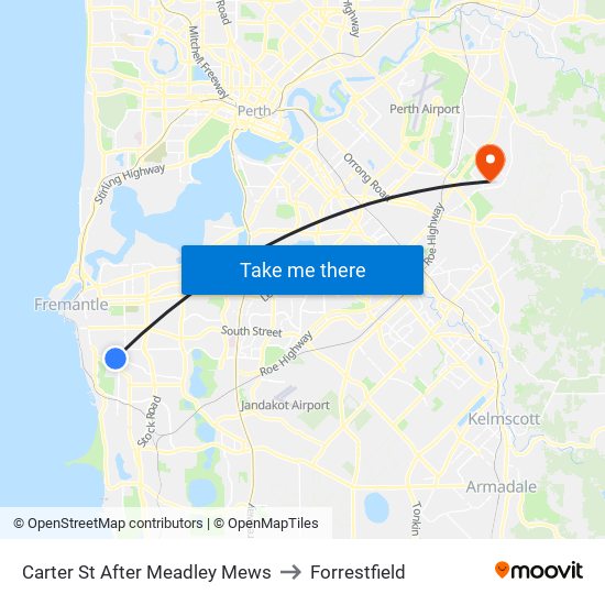 Carter St After Meadley Mews to Forrestfield map