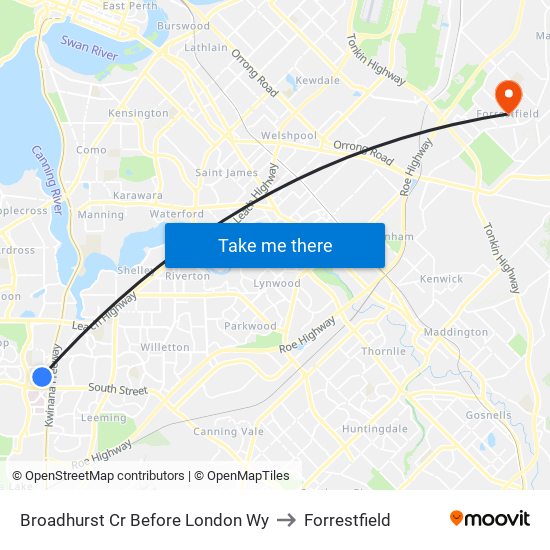 Broadhurst Cr Before London Wy to Forrestfield map