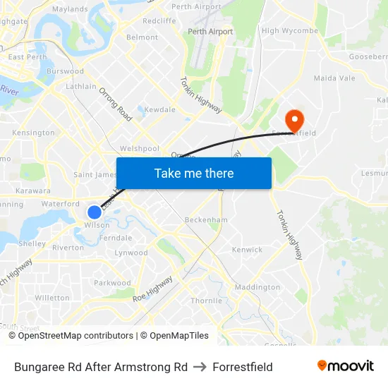 Bungaree Rd After Armstrong Rd to Forrestfield map