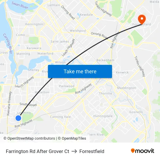 Farrington Rd After Grover Ct to Forrestfield map