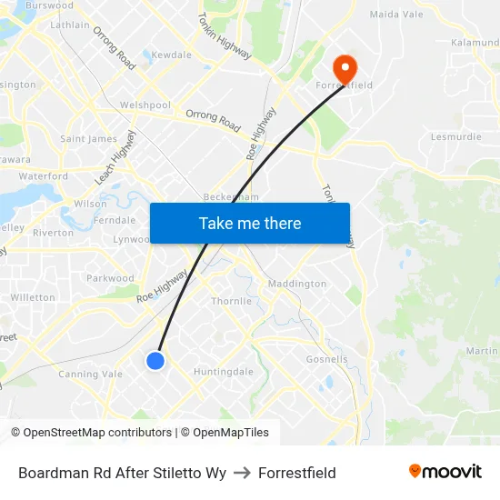 Boardman Rd After Stiletto Wy to Forrestfield map