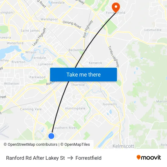 Ranford Rd After Lakey St to Forrestfield map