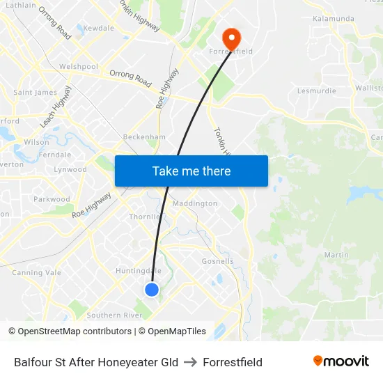 Balfour St After Honeyeater Gld to Forrestfield map