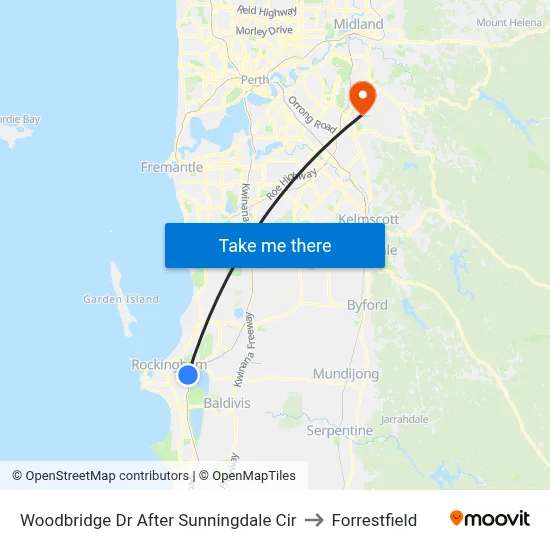 Woodbridge Dr After Sunningdale Cir to Forrestfield map