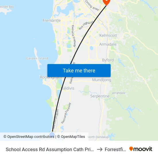 School Access Rd Assumption Cath Prim Sch to Forrestfield map