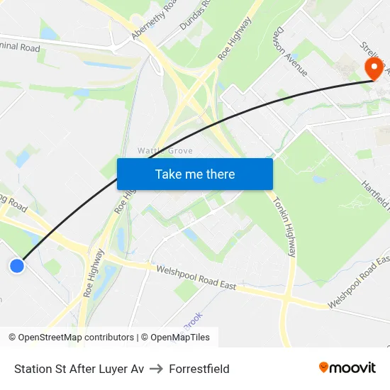 Station St After Luyer Av to Forrestfield map