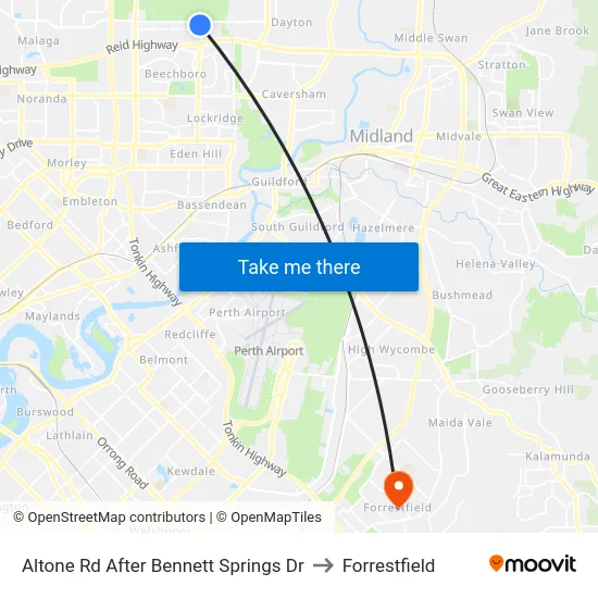 Altone Rd After Bennett Springs Dr to Forrestfield map