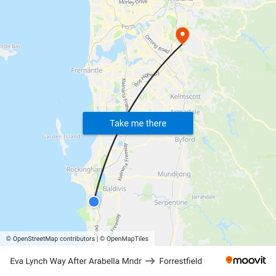 Eva Lynch Way After Arabella Mndr to Forrestfield map