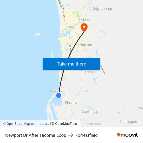 Newport Dr After Tacoma Loop to Forrestfield map
