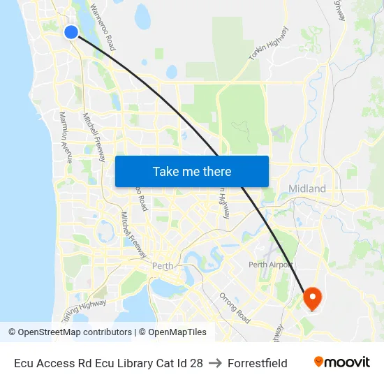 Ecu Access Rd Ecu Library Cat Id 28 to Forrestfield map