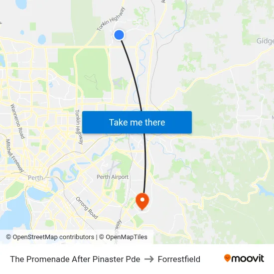 The Promenade   After Pinaster Pde to Forrestfield map