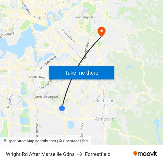Wright Rd After Marseille Gdns to Forrestfield map