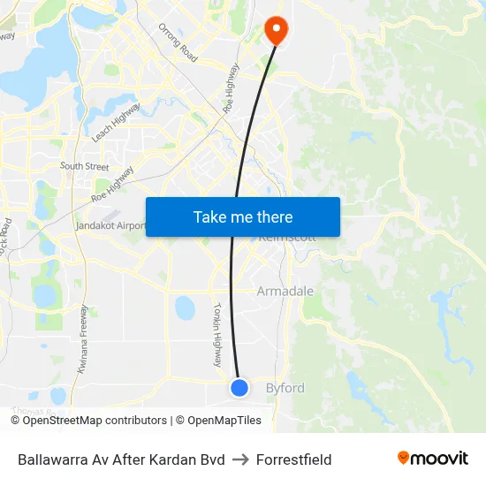 Ballawarra Av After Kardan Bvd to Forrestfield map