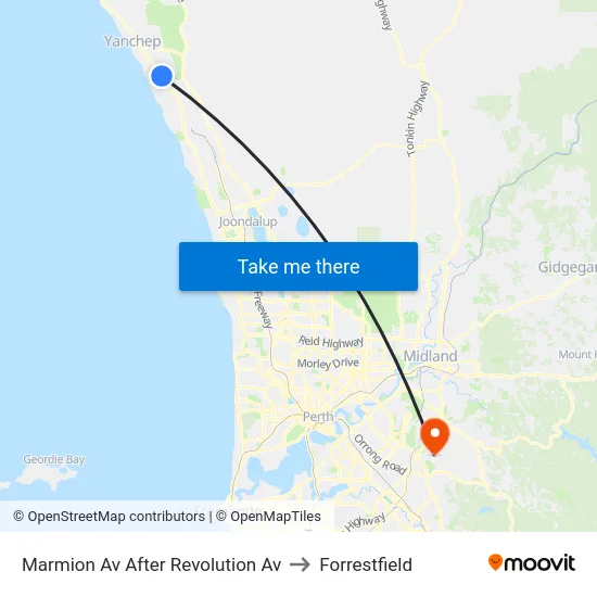Marmion Av After Revolution Av to Forrestfield map