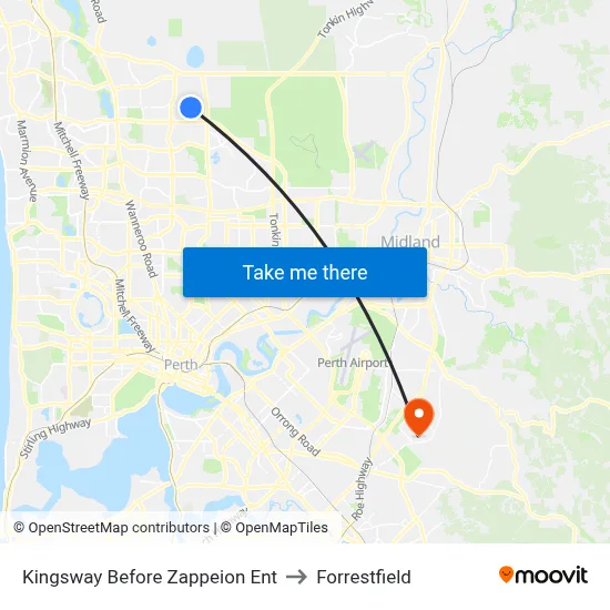 Kingsway  Before Zappeion Ent to Forrestfield map