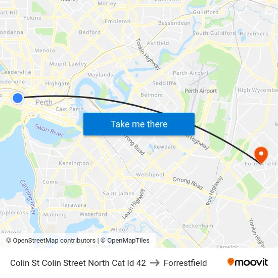 Colin St Colin Street North Cat Id 42 to Forrestfield map