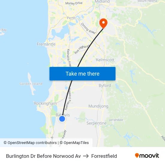 Burlington Dr Before Norwood Av to Forrestfield map