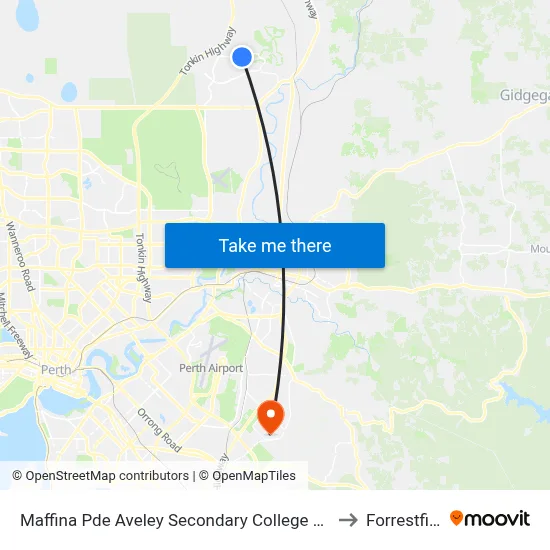 Maffina Pde Aveley Secondary College Stand 3 to Forrestfield map