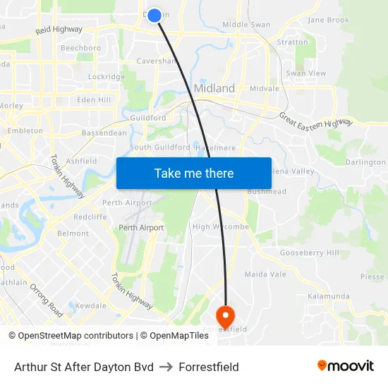 Arthur St After Dayton Bvd to Forrestfield map
