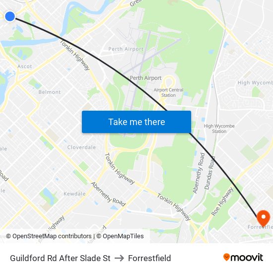 Guildford Rd After Slade St to Forrestfield map