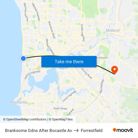 Branksome Gdns After Bocastle Av to Forrestfield map