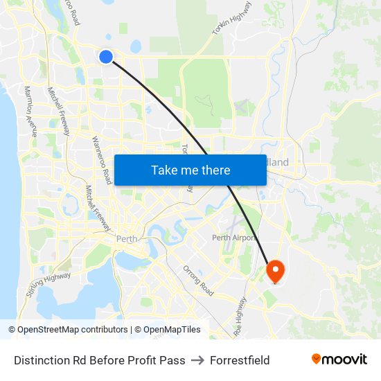 Distinction Rd Before Profit Pass to Forrestfield map