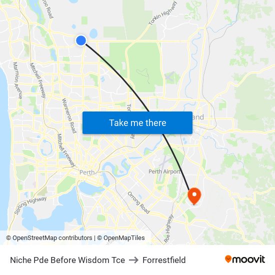 Niche Pde Before Wisdom Tce to Forrestfield map